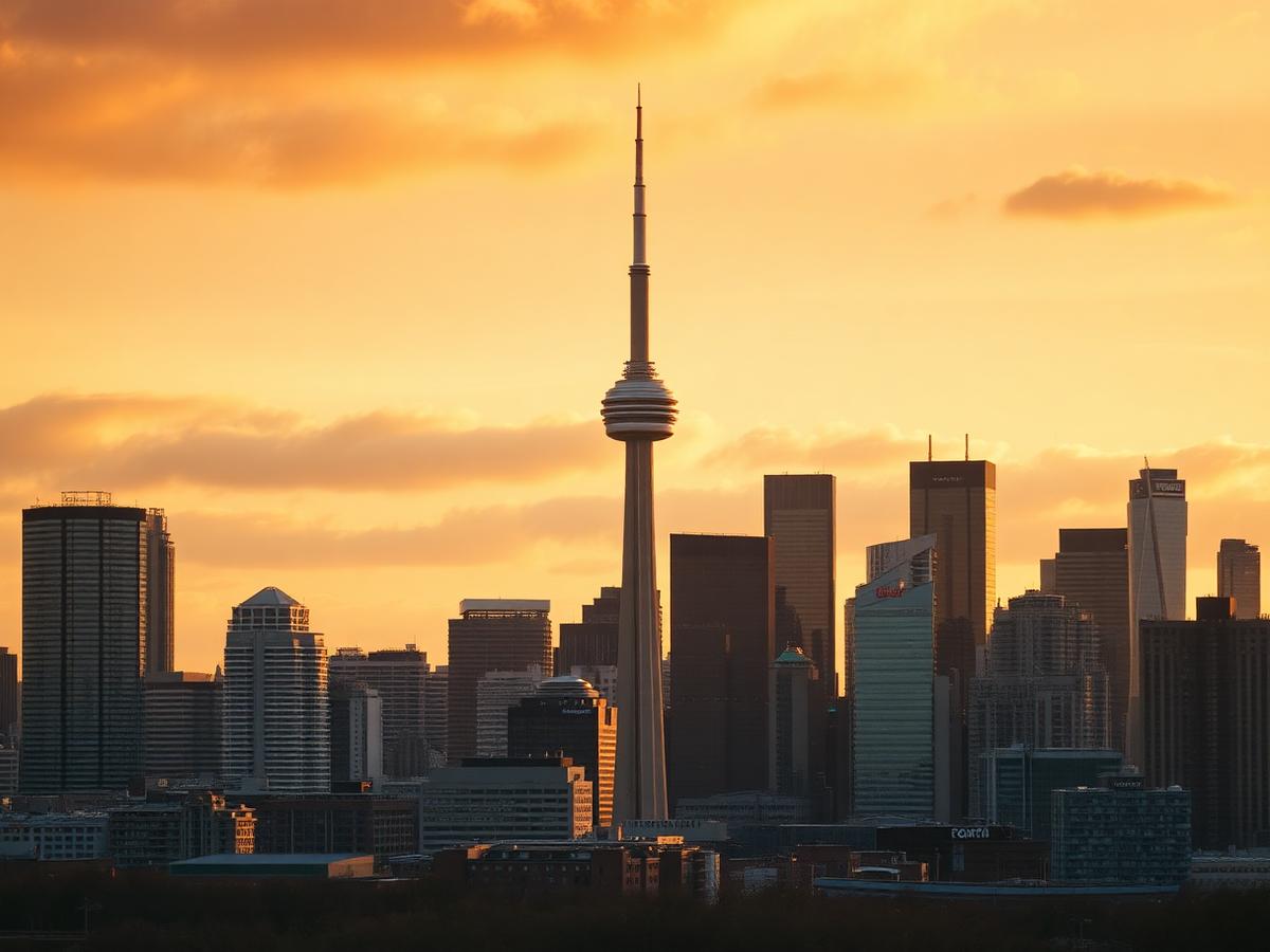 Toronto skyline at golden hour