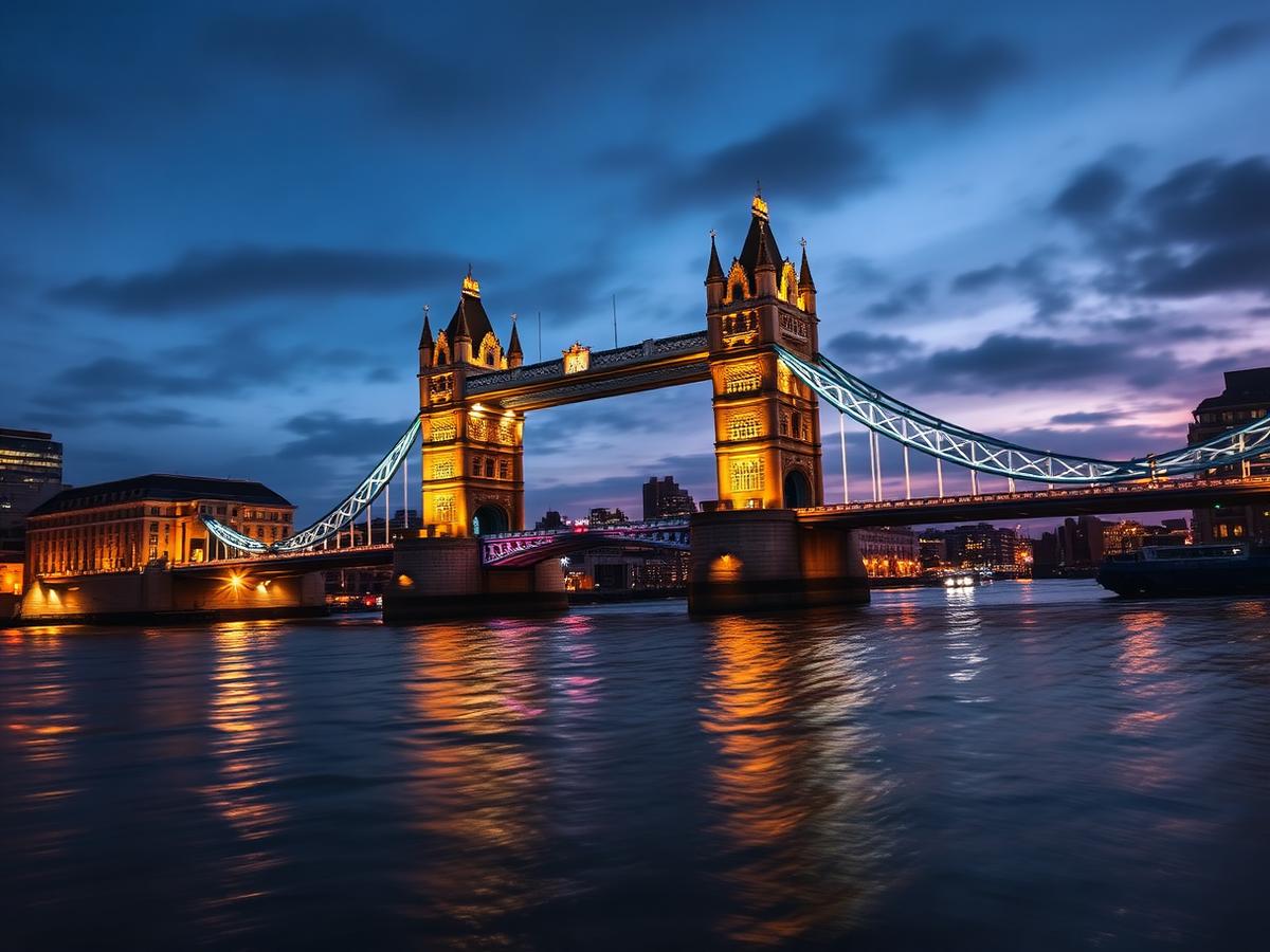 London Tower Bridge at dusk